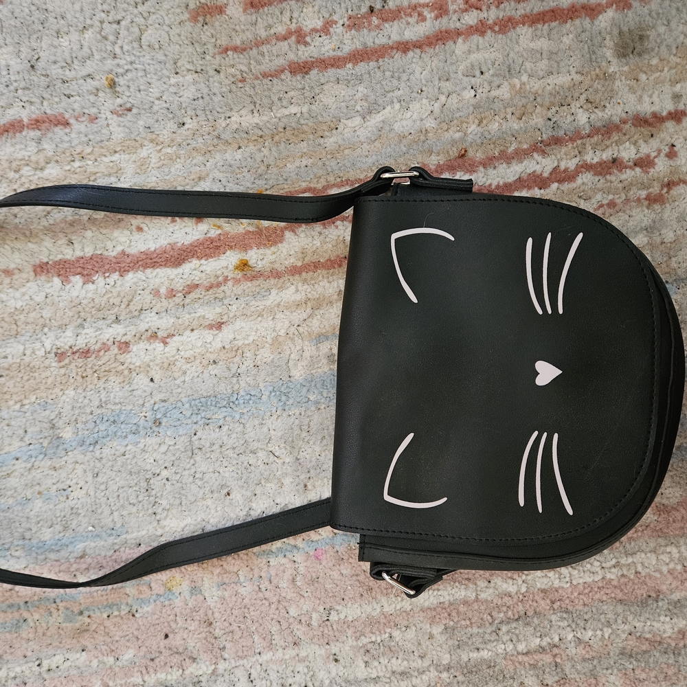 Black Cat Face Crossbody Bag